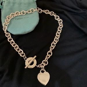 Authentic Tiffany and Company heart tag toggle pendant necklace sterling silver